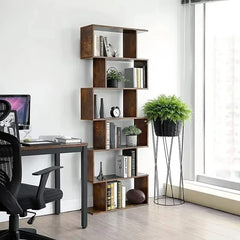 Oak Vintage European Library Wall Bookshelf - Classic Public Library Style