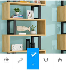 Multi-Layer Iron Bookshelf - Simple Floor Standing Living Room Partition & Display Rack