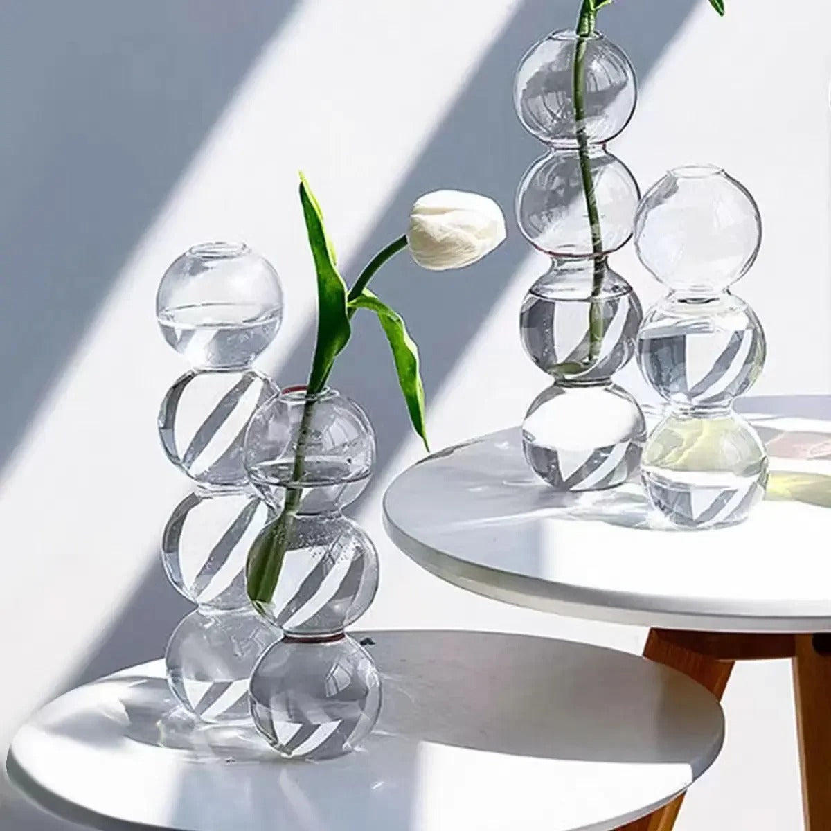 1PC Glass Bubble Vase Creative Colorful Vase Funny Spherical Art Flower Arrangement Container Home Desktop Ornaments Crafts