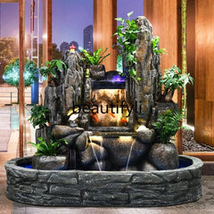 Feng Shui Mountain Fountain with Flowing Water Wheel