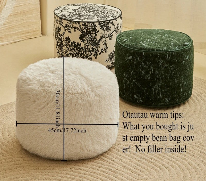 Luxurious Faux Fur Bean Bag Pouf Ottoman Cover JD039