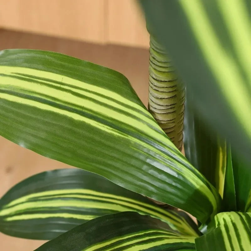 Artificial Plants, Fake Dracaena Tree in Black Plastic Pot, Faux Plants Indoor Outdoor Decor