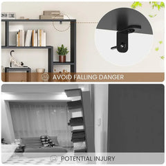 Multi-Layer Geometric Wood Bookshelf - Open Display Storage with Modern Design