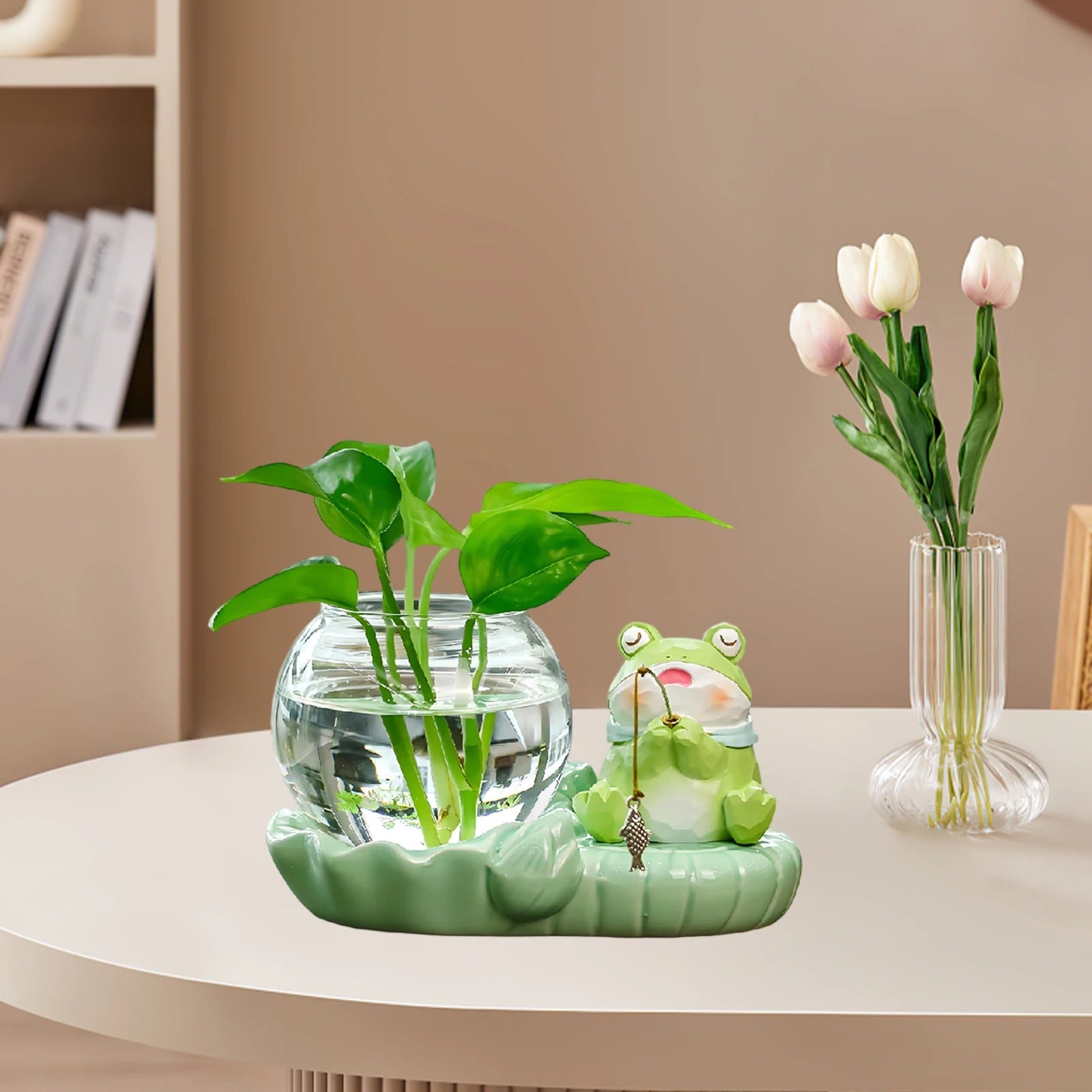 Hydroponic Vase Cute Decorative Vase for Centerpieces Aesthetic Decor for Living Room Home