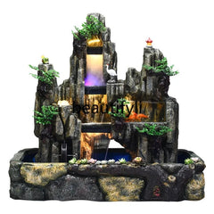 Feng Shui Mountain Fountain with Flowing Water Wheel