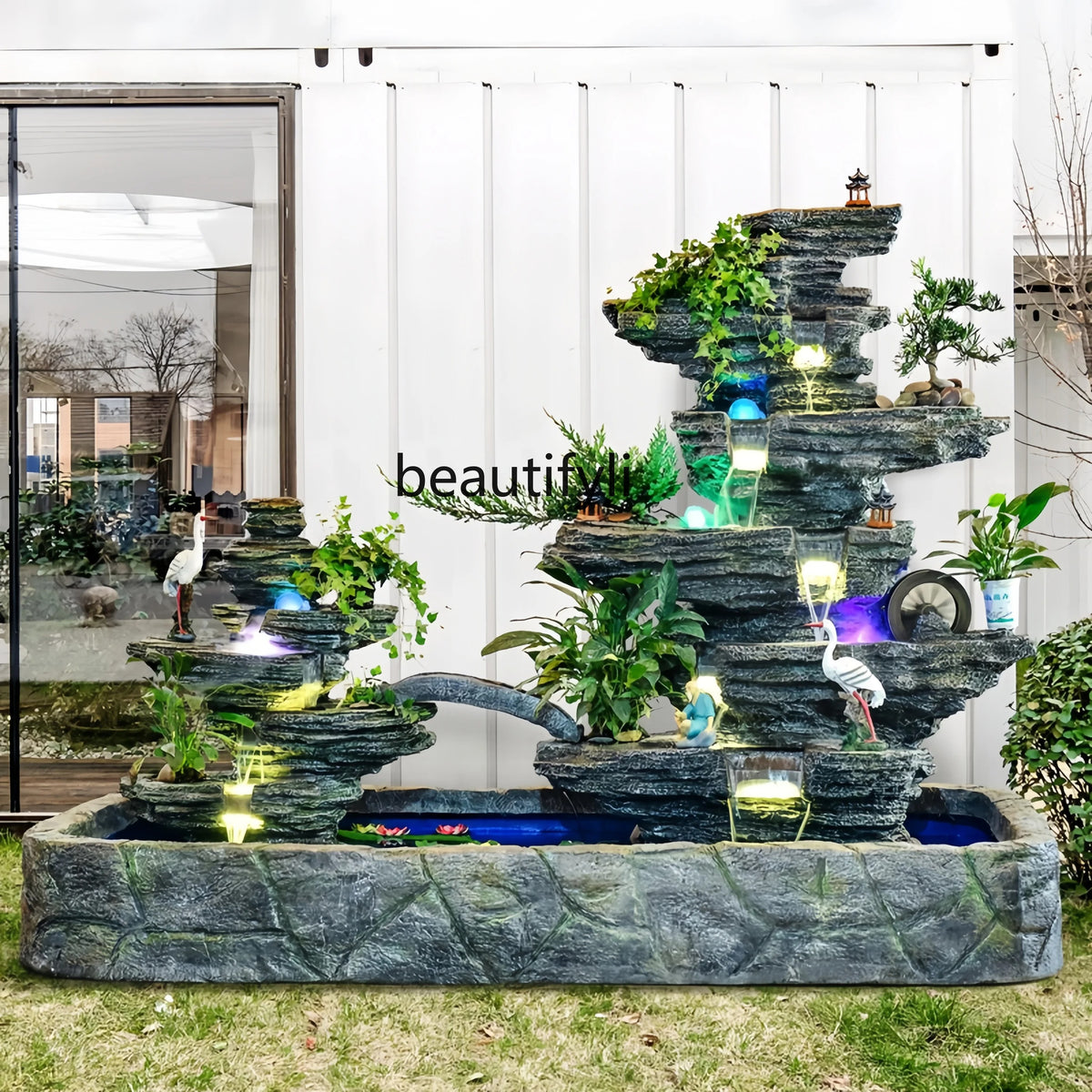 Large Artificial Mountain Fountain – Outdoor Garden Decor