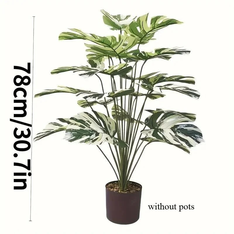 Simulation green plant indoor turtle bamboo fortune leaf loose tail sunflower home, Christmas, hotel, decoration (without pots)