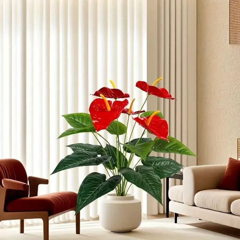 Simulation green plant indoor turtle bamboo fortune leaf loose tail sunflower home, Christmas, hotel, decoration (without pots)