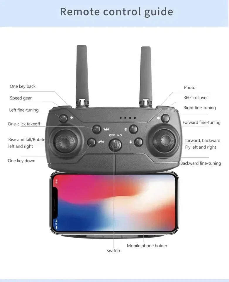 Digi E88 Pro Drone with HD Camera, Foldable & Lightweight, Altitude Hold