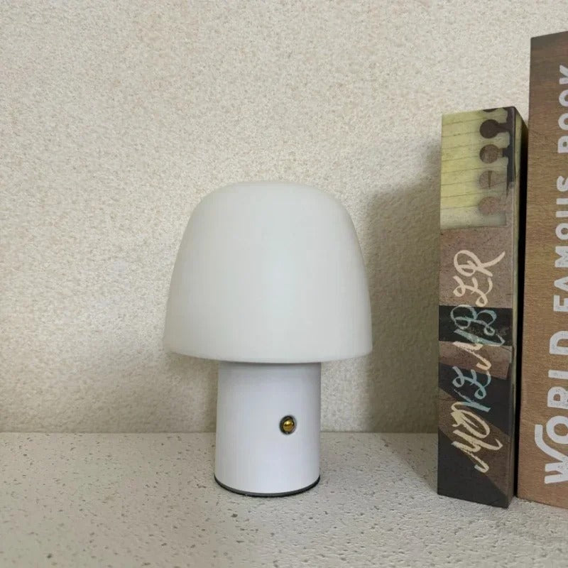 Nordic Mushroom Table lamp Rechargeable Desk Lamp Portable Living Room Study Retro Simple Touch Dimming Bedhead Atmosphere Light