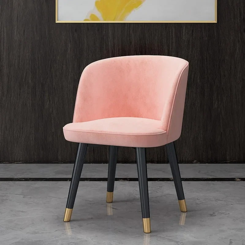 Nordic Style Coffee home soft Fabric Velvet Chair Restaurant Dining chair for dining room furniture