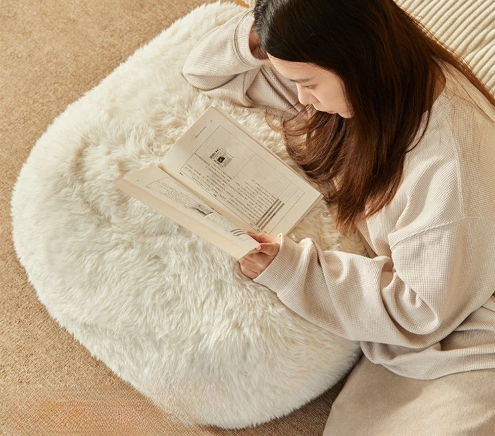 Luxurious Faux Fur Bean Bag Pouf Ottoman Cover JD039