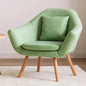 Ergonomic Nordic padded chair with thick cushion, backrest, and wooden legs.