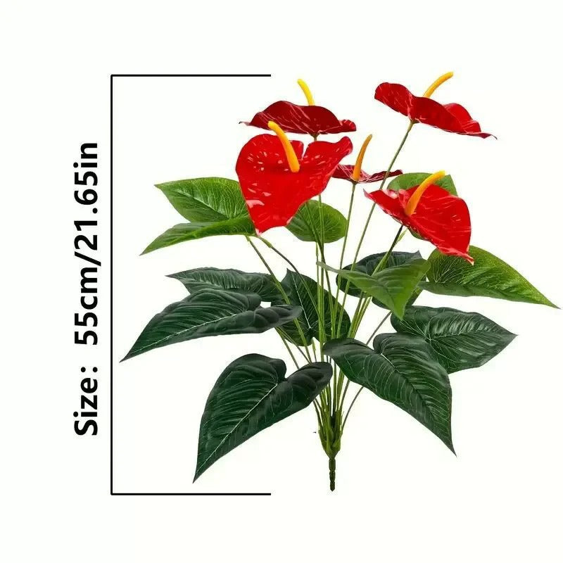 Simulation green plant indoor turtle bamboo fortune leaf loose tail sunflower home, Christmas, hotel, decoration (without pots)