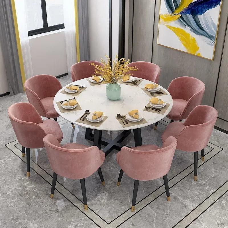 Nordic Style Coffee home soft Fabric Velvet Chair Restaurant Dining chair for dining room furniture