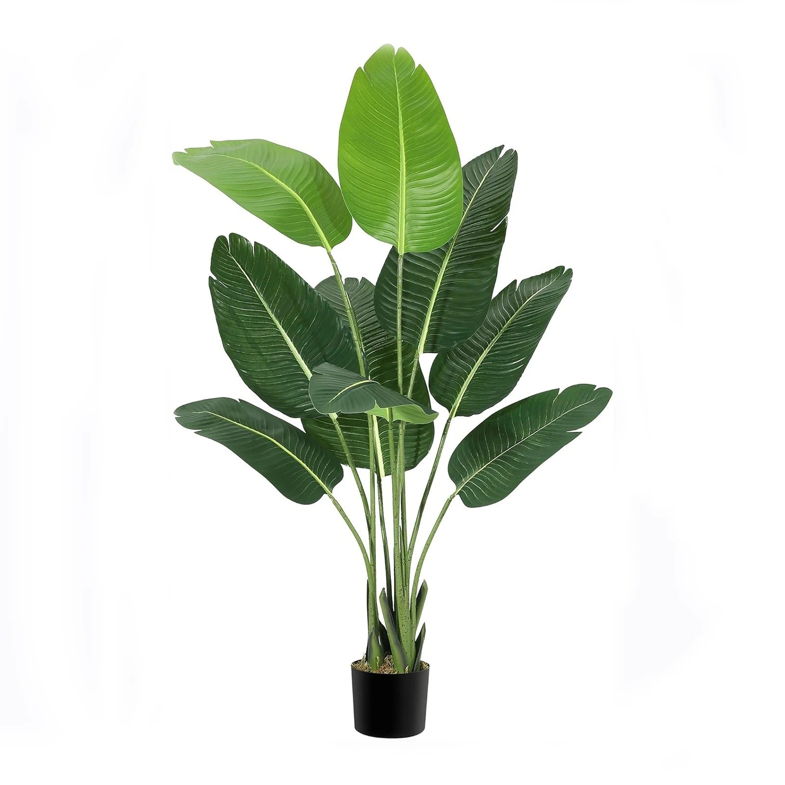 4ft Artificial Bird of Paradise Tree with 9 Trunks - Premium Faux Banana Tree Plant with Decorative Pot