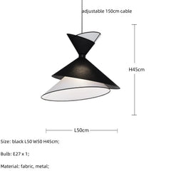 Grand Kimono Pendant Lamp – Minimalist Japanese Style Handmade Fabric Light with Speaker