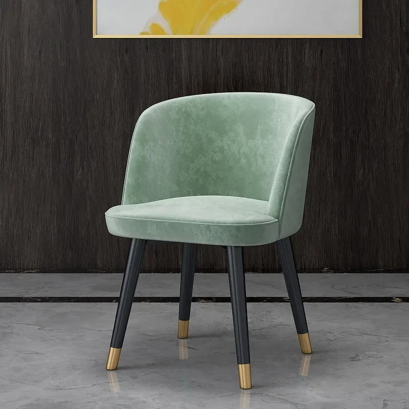 Nordic Style Coffee home soft Fabric Velvet Chair Restaurant Dining chair for dining room furniture