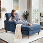 Adjustable Chaise Lounge Chair - Modern Upholstered Sleeper with Rolled Arms