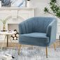 Modern Leisure Living Room Chair – Comfortable Beige Velvet Accent Bucket Chair